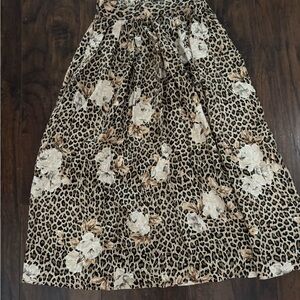 Briggs New York Black and White Midi A-Line Skirt